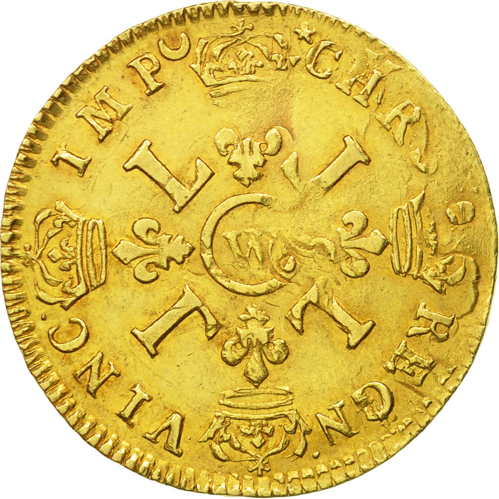 Coin, France, Louis XIV, Louis d'or aux 4 L, Louis d'Or, 1694, Lille, EF(40-45)