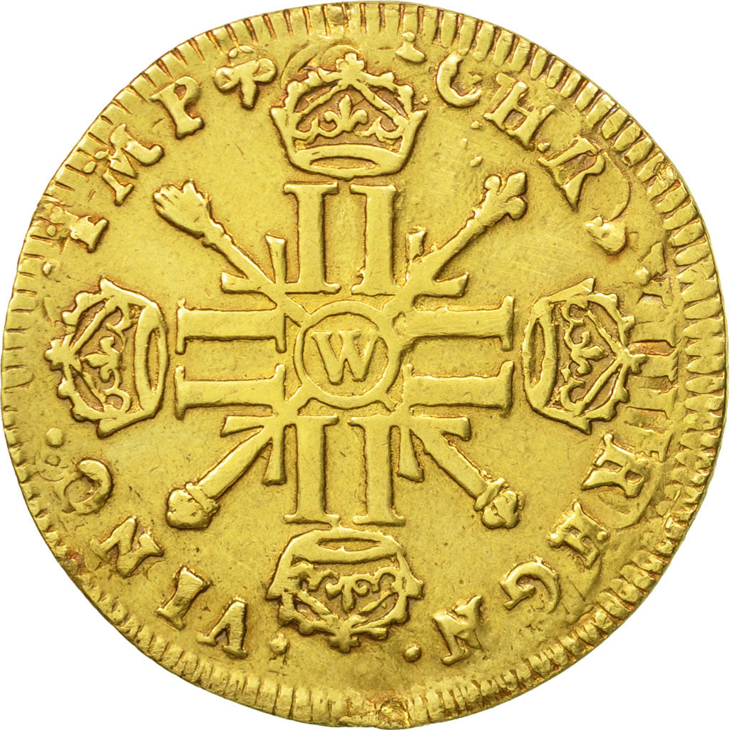 France, Louis XIV, Louis d'or aux 8 L et aux insignes, 1701, Lille, KM 334.21