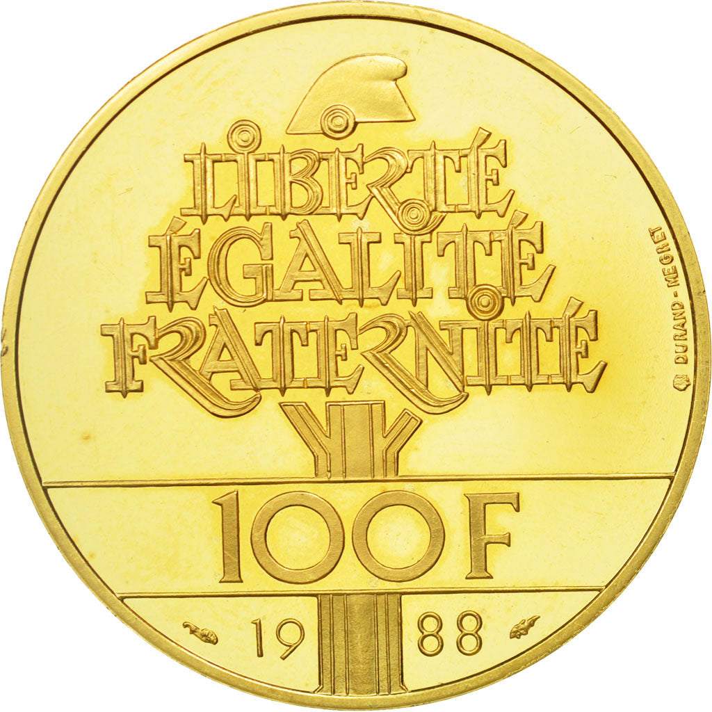 Coin, France, 100 Francs, 1988, MS(65-70), Gold, KM:966b, Gadoury:903