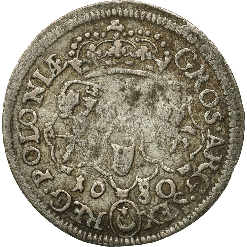 Poland, Johann III Sobieski, 6 Groschen, 1680, VF(30-35), Silver, KM:122