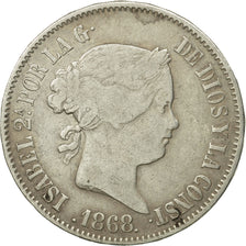Coin, Philippines, 50 Centimos, 1868, VF(30-35), Silver, KM:147