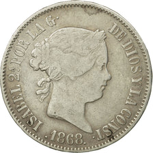 Monnaie, Philippines, 50 Centimos, 1868, TB+, Argent, KM:147