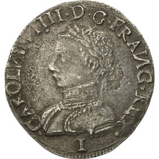 Munten, Frankrijk, Charles IX, Teston, 1562, Limoges, ZF, Zilver, Sombart:4614