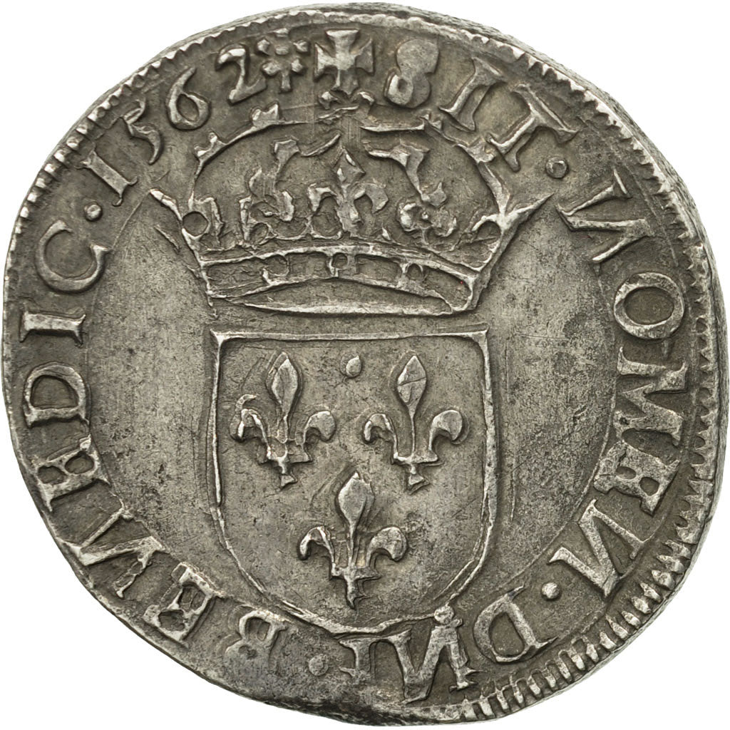 Coin, France, Charles IX, Teston, 1562, Limoges, EF(40-45), Silver, Sombart:4614