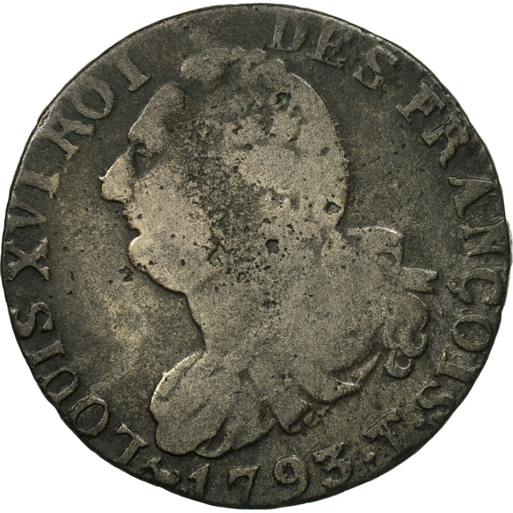 Monnaie, France, 6 deniers françois, 6 Deniers, 1793, Nantes, TB, Bronze