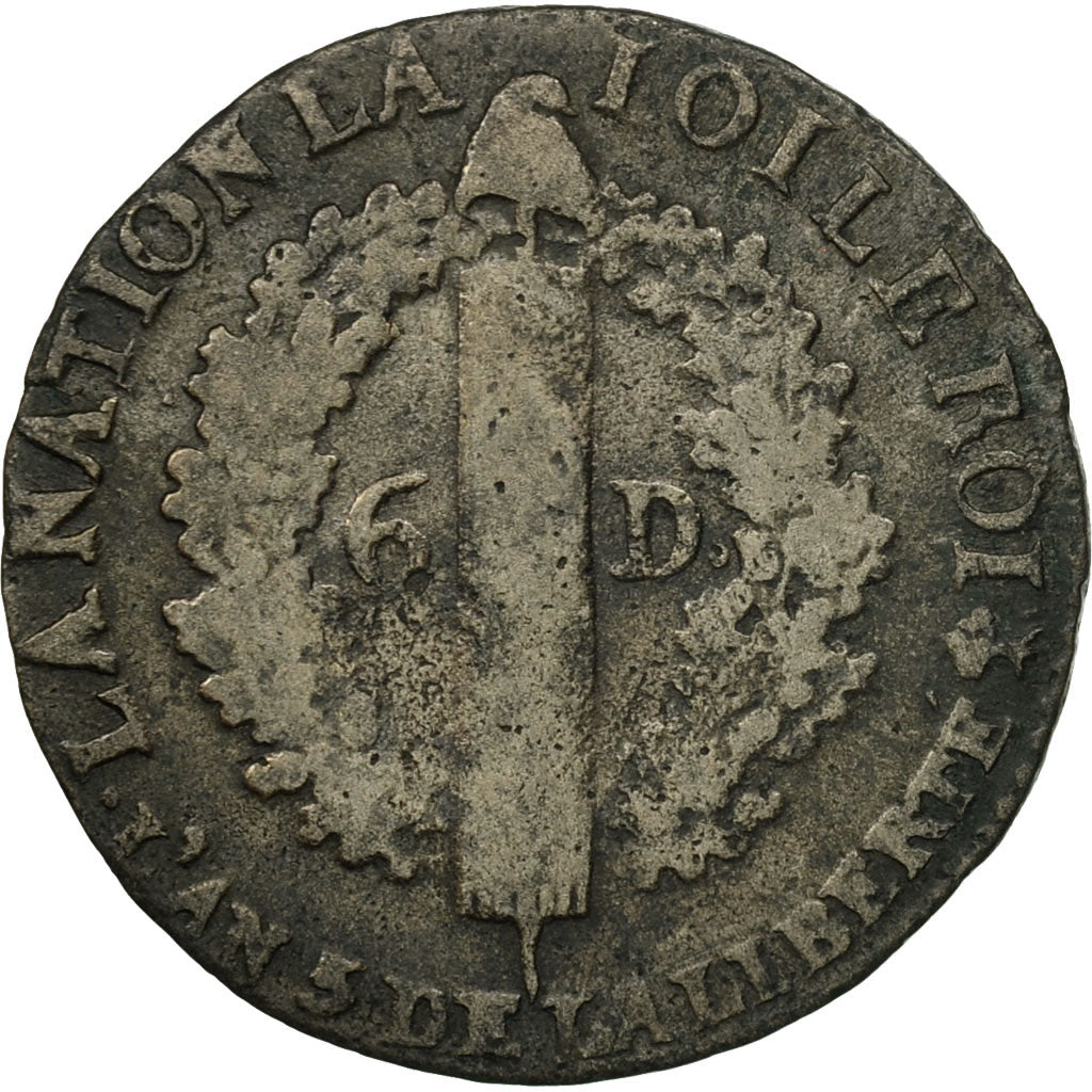 Monnaie, France, 6 deniers françois, 6 Deniers, 1793, Nantes, TB, Bronze