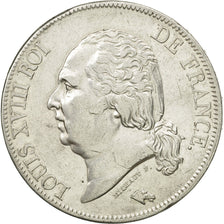 France, Louis XVIII, 5 Francs, 1822, Paris, AU(50-53), Silver, KM 711.1