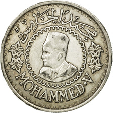Morocco, Mohammed V, 500 Francs, 1956, Paris, EF(40-45), Silver, KM:54