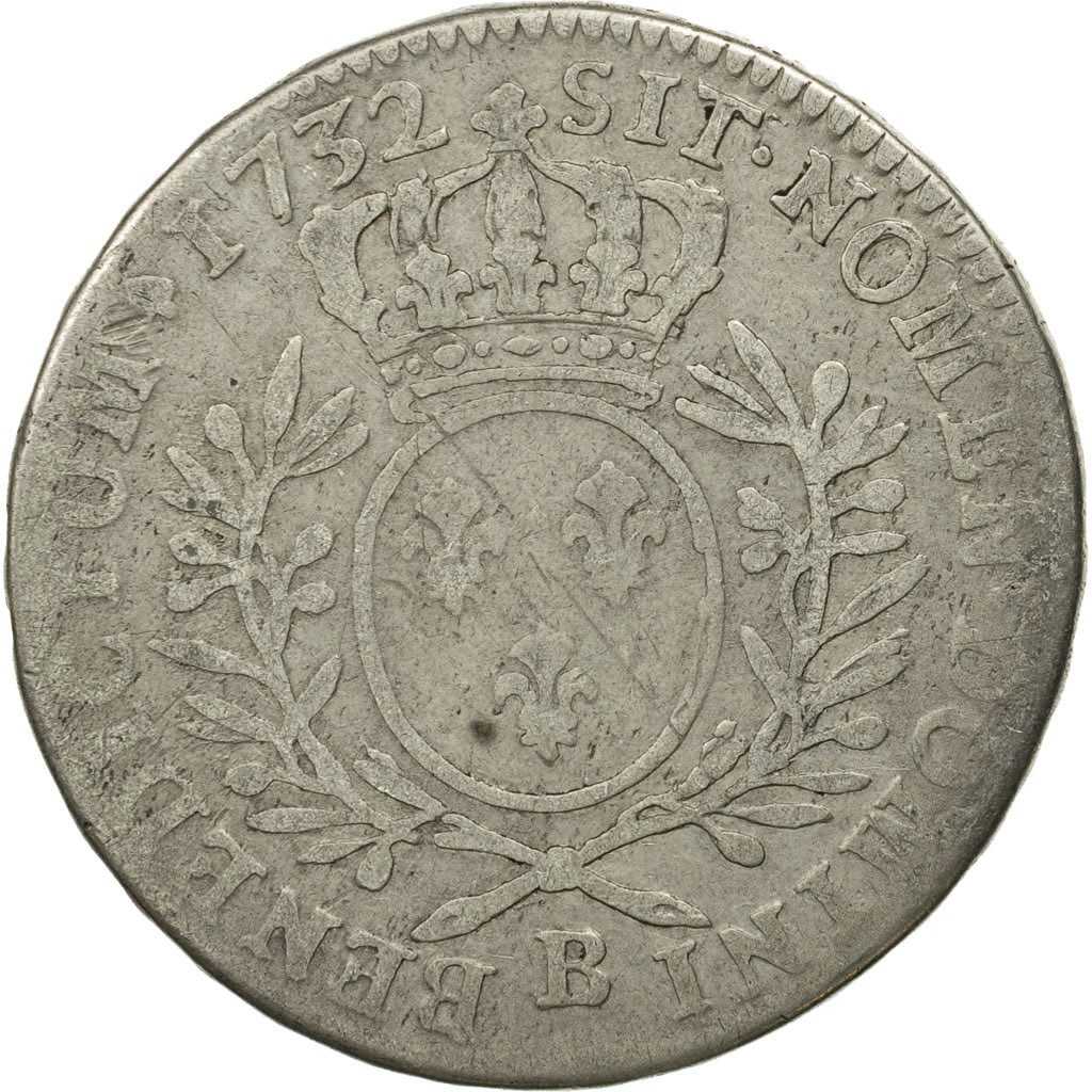 Coin, France, Louis XV, 1/2 Écu aux branches d'olivier, 1/2 ECU, 44 Sols, 1732