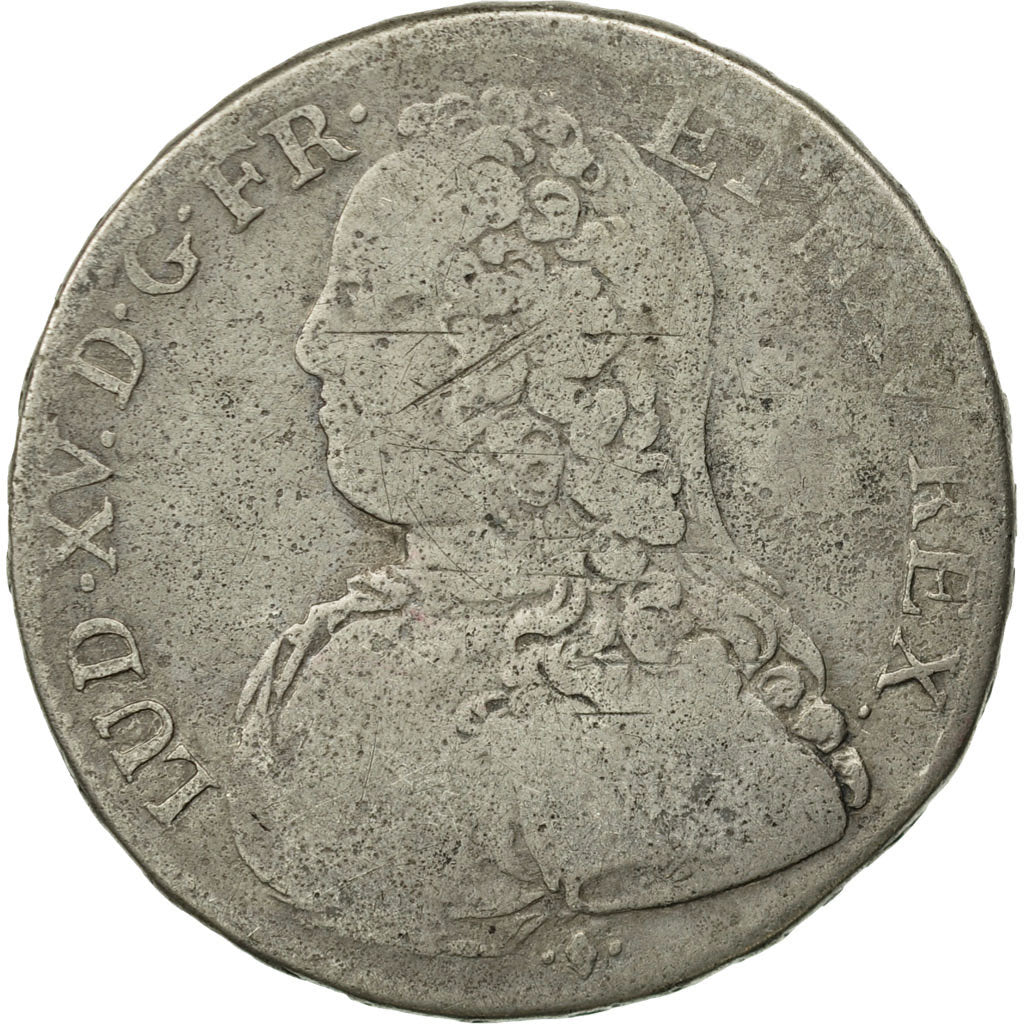 Monnaie, France, Louis XV, 1/2 Écu aux branches d'olivier, 1/2 ECU, 44 Sols