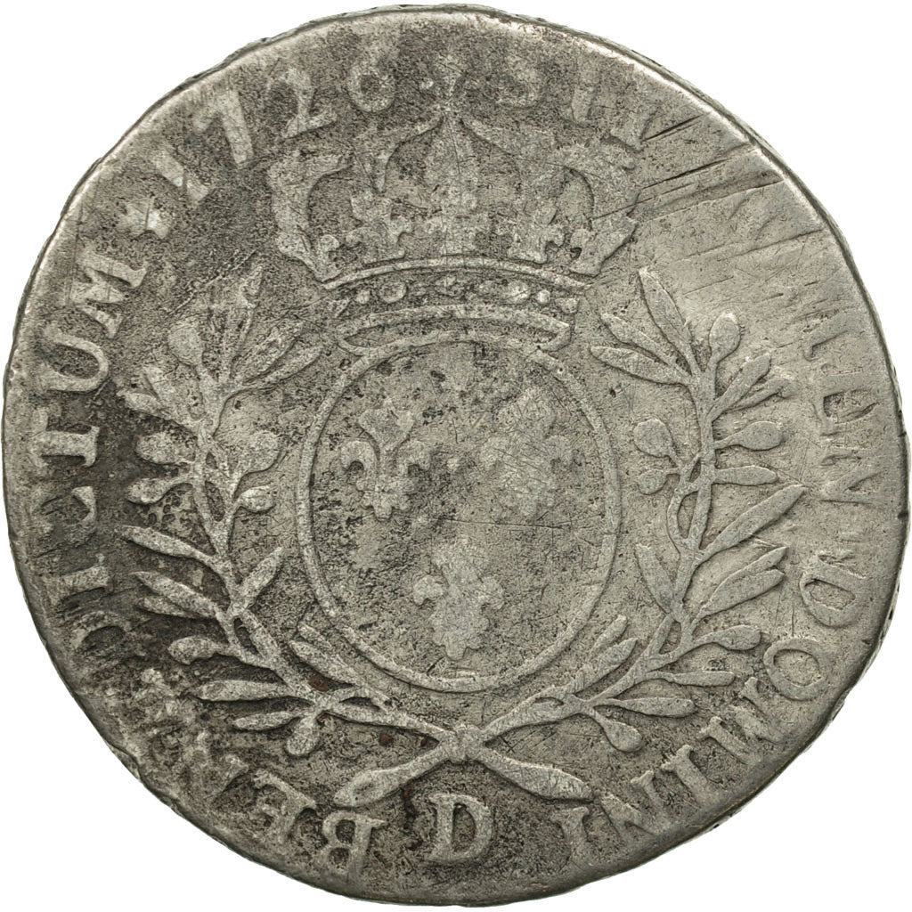 Coin, France, Louis XV, 1/2 Écu aux branches d'olivier, 1/2 ECU, 44 Sols, 1726