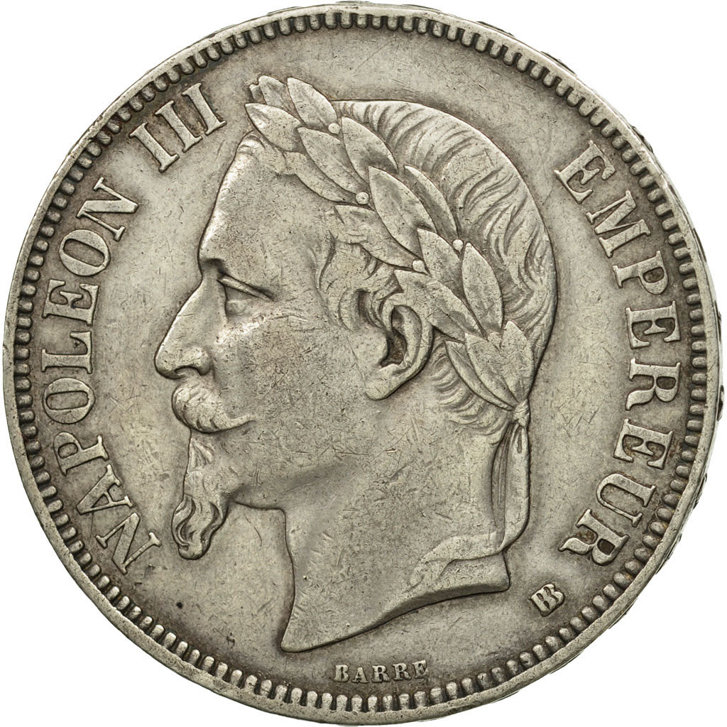 France, Napoléon III, 5 Francs, 1867, Strasbourg, EF(40-45), Silver, KM:799.2