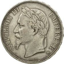 France, Napoléon III, 5 Francs, 1867, Strasbourg, EF(40-45), Silver, KM:799.2
