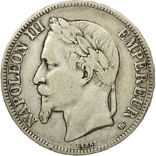 France, Napoléon III, 5 Francs, 1868, Strasbourg, VF(30-35), Silver, KM:799.2