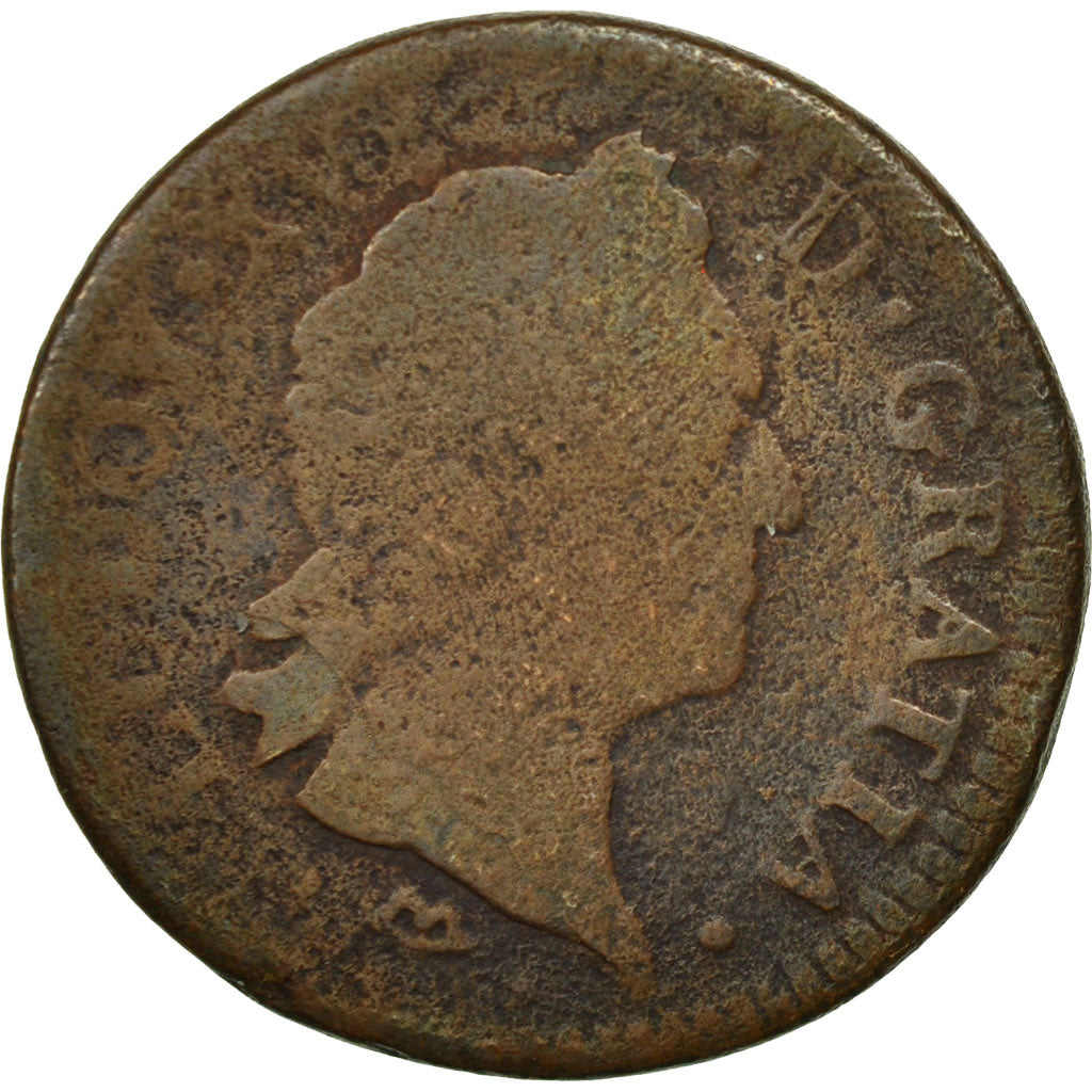 Coin, France, Louis XV, Sol à la vieille tête, Sol, 1772, Montpellier