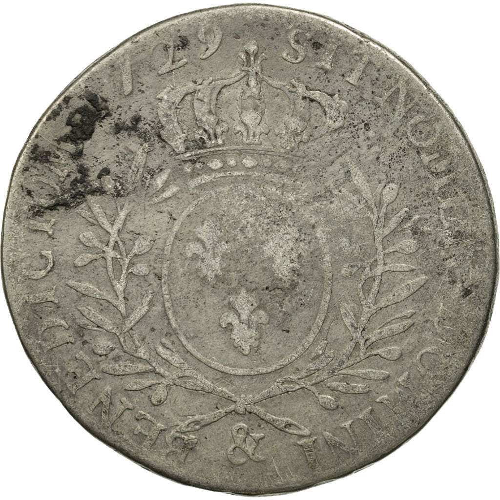 Coin, France, Louis XV, 1/2 Écu aux branches d'olivier, 1/2 ECU, 44 Sols, 1729