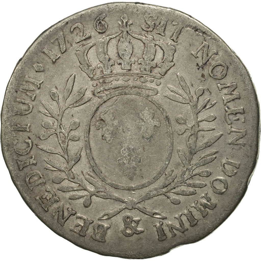 Coin, France, Louis XV, 1/2 Écu aux branches d'olivier, 1/2 ECU, 44 Sols, 1726