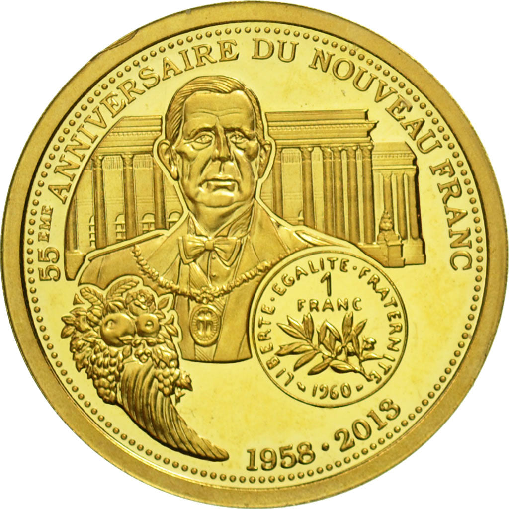 Frankrijk, Medal, Nouveau Franc, French Fifth Republic, History, 2013, UNC-