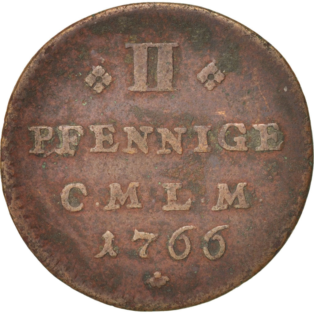 German States, MAINZ, Emeric Josef, 2 Pfennig, 1766, KM:356