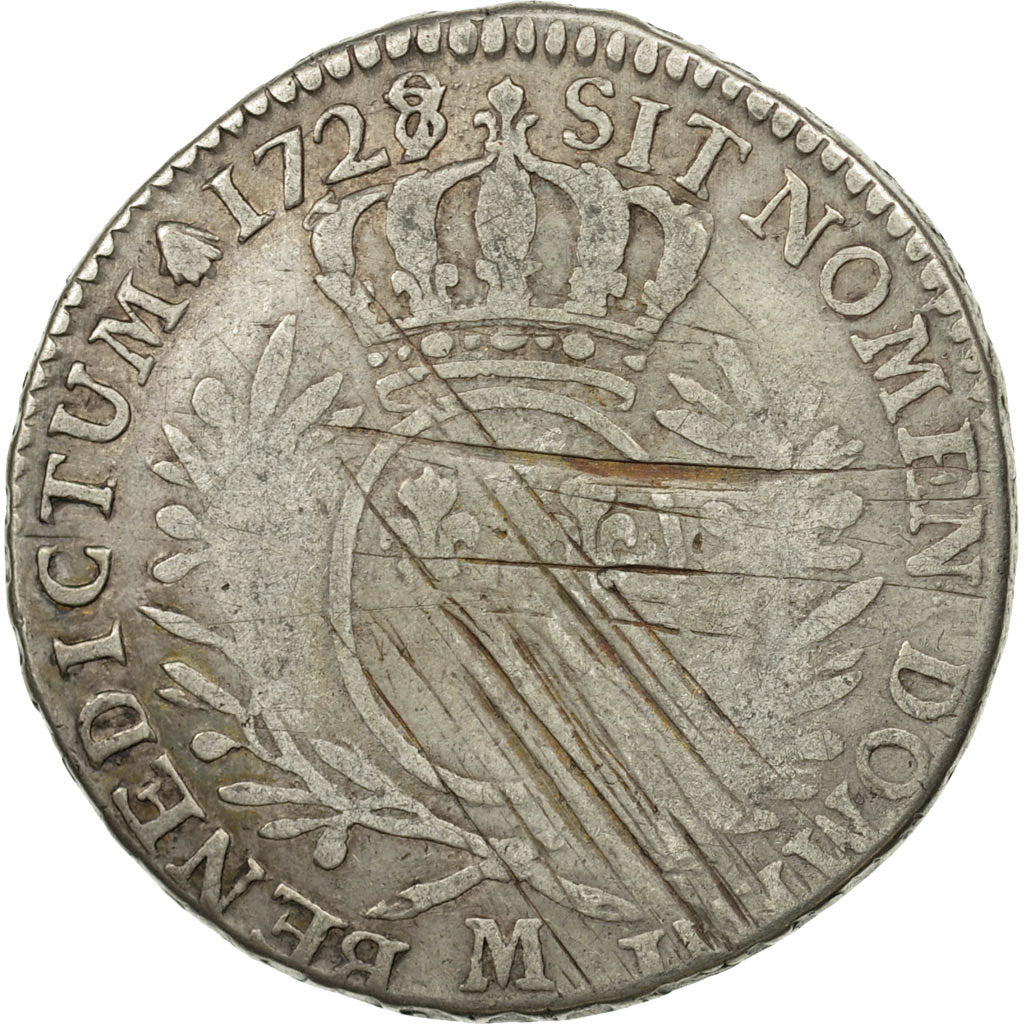 Frankreich, Louis XV, 1/2 Écu aux branches d'olivier, 1728/7, Toulouse,KM 484.12