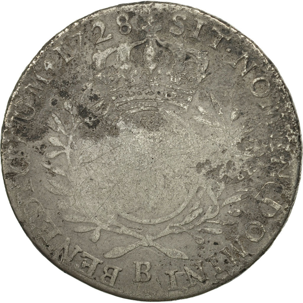 Coin, France, Louis XV, 1/2 Écu aux branches d'olivier, 1/2 ECU, 44 Sols, 1728