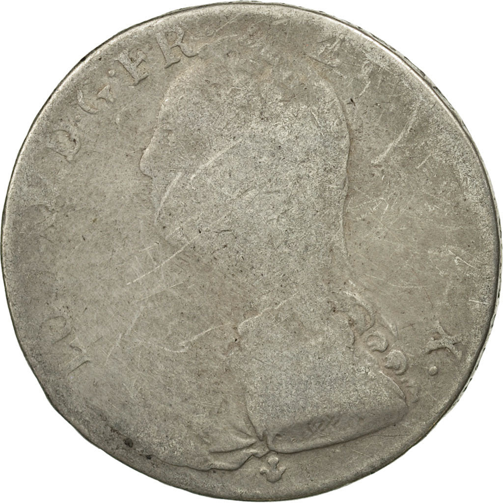 Munten, Frankrijk, Louis XV, 1/2 Écu aux branches d'olivier, 1/2 ECU, 44 Sols