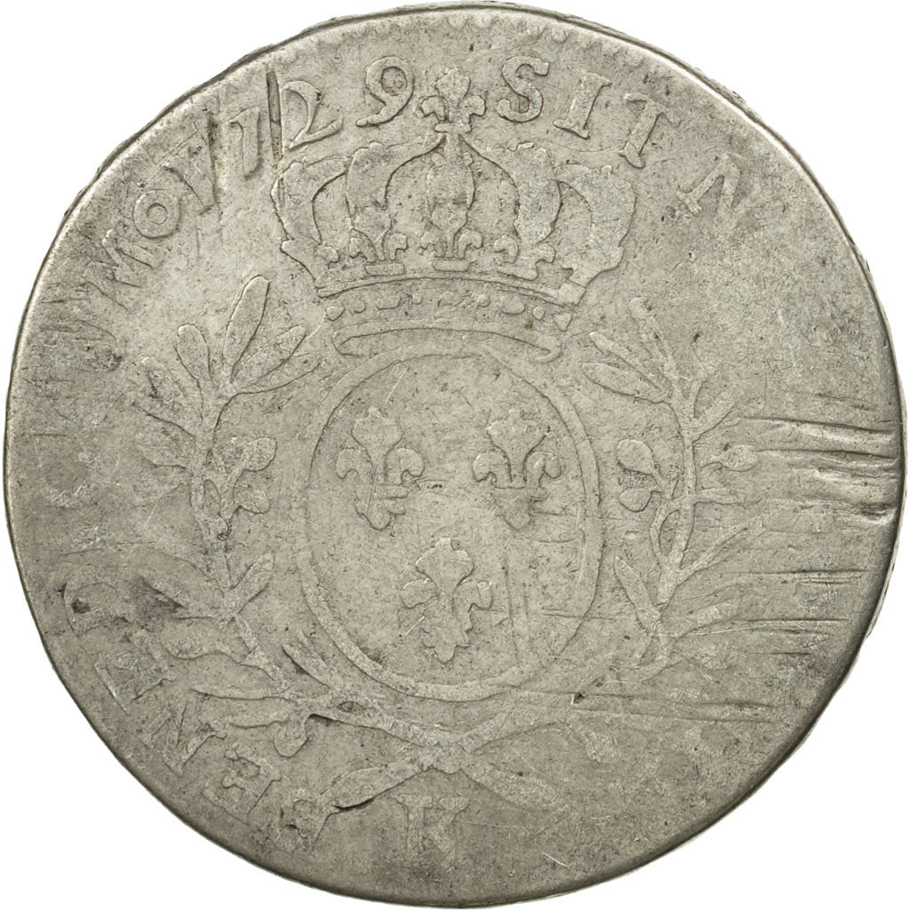 Munten, Frankrijk, Louis XV, 1/2 Écu aux branches d'olivier, 1/2 ECU, 44 Sols