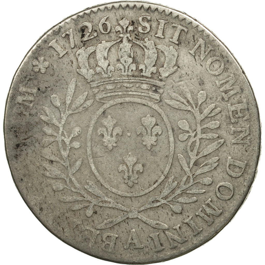 Coin, France, Louis XV, 1/2 Écu aux branches d'olivier, 1/2 ECU, 44 Sols, 1726