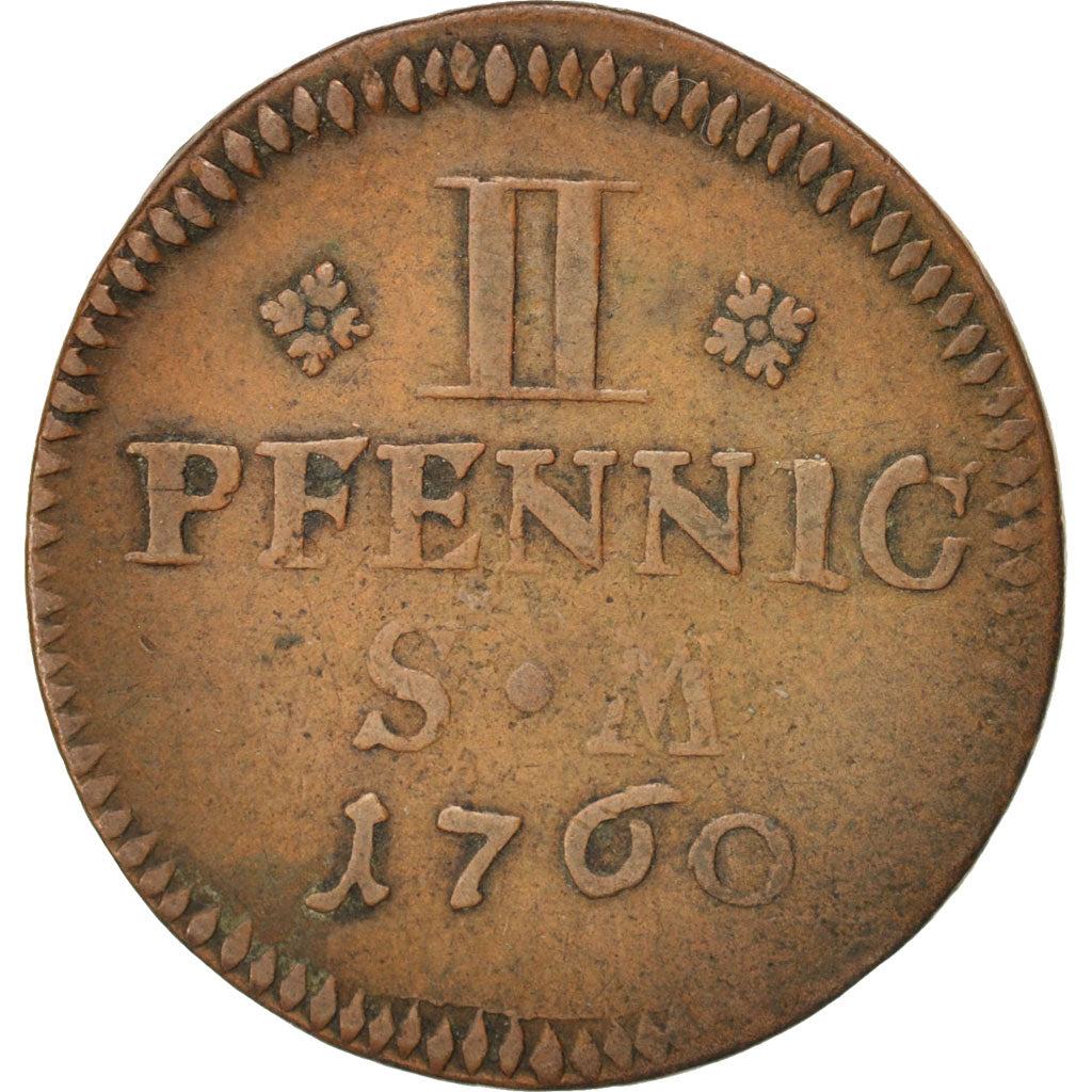 German States, MAINZ, Johann Friedrich Karl, 2 Pfennig, 1760, KM:319