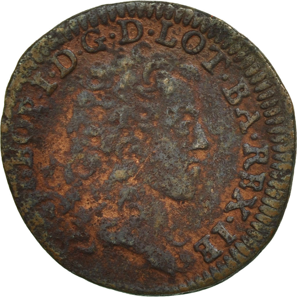 France, LORRAINE, Liard, 1708, F(12-15), Copper, Boudeau:1594