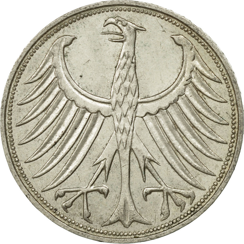GERMANY - FEDERAL REPUBLIC, 5 Mark, 1972, Hamburg, AU(55-58), Silver, KM:112.1