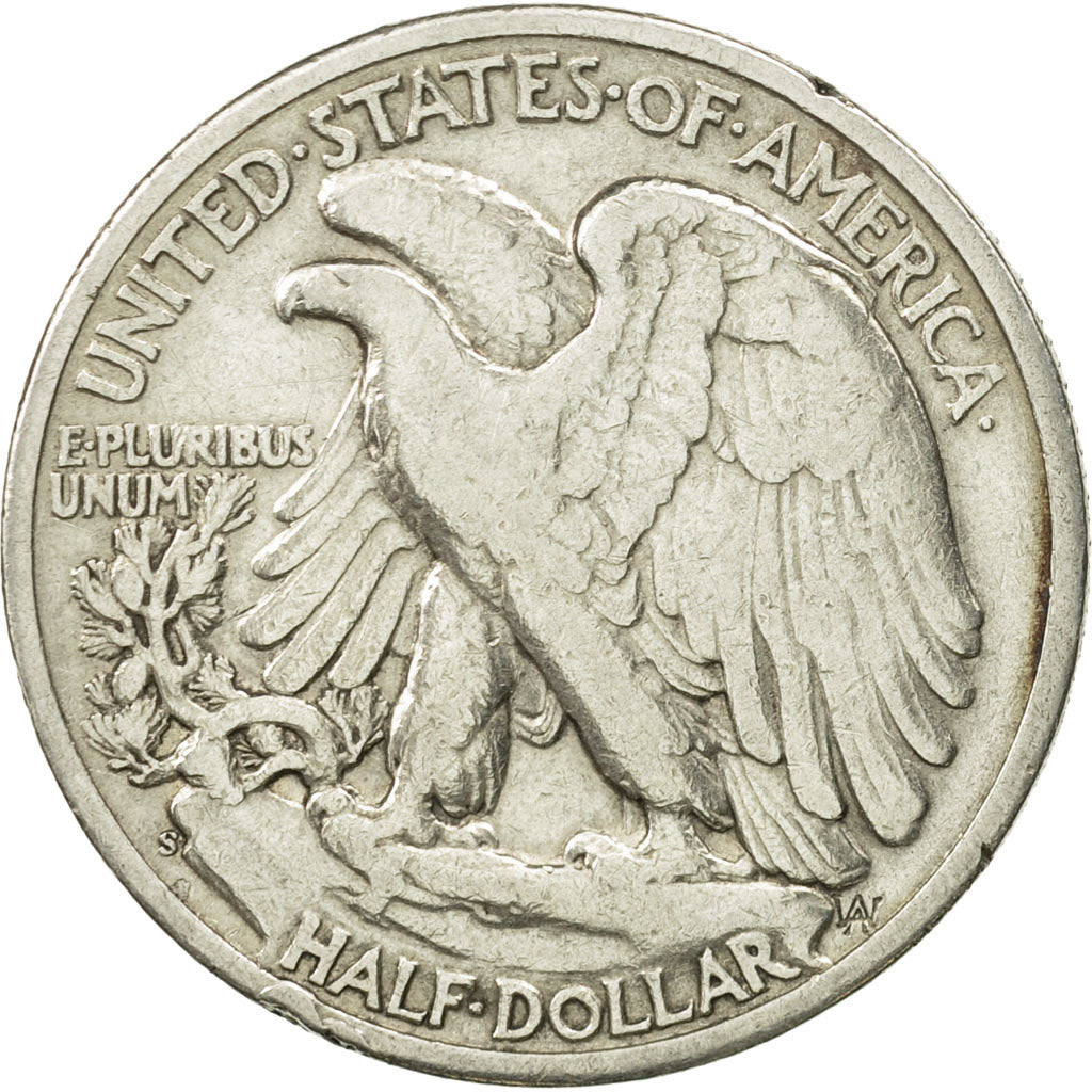 United States, Walking Liberty Half Dollar, 1945, San Francisco, KM 142
