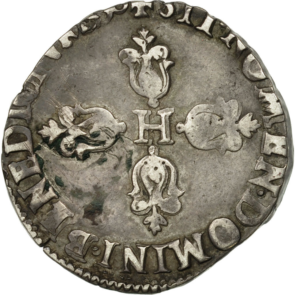 Coin, France, Henri IV, Demi Franc, Demi Franc, 1590, Angers, EF(40-45), Silver