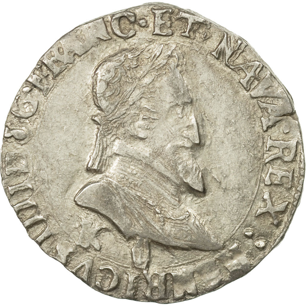 France, Henri IV, Demi Franc, 1600, Bordeaux, AU(50-53), Silver, Sombart 4748
