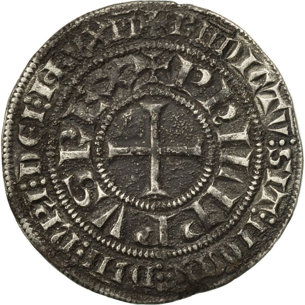 France, Philippe IV Le Bel, Gros Tournois à l'o rond, VF(20-25), Duplessy:213
