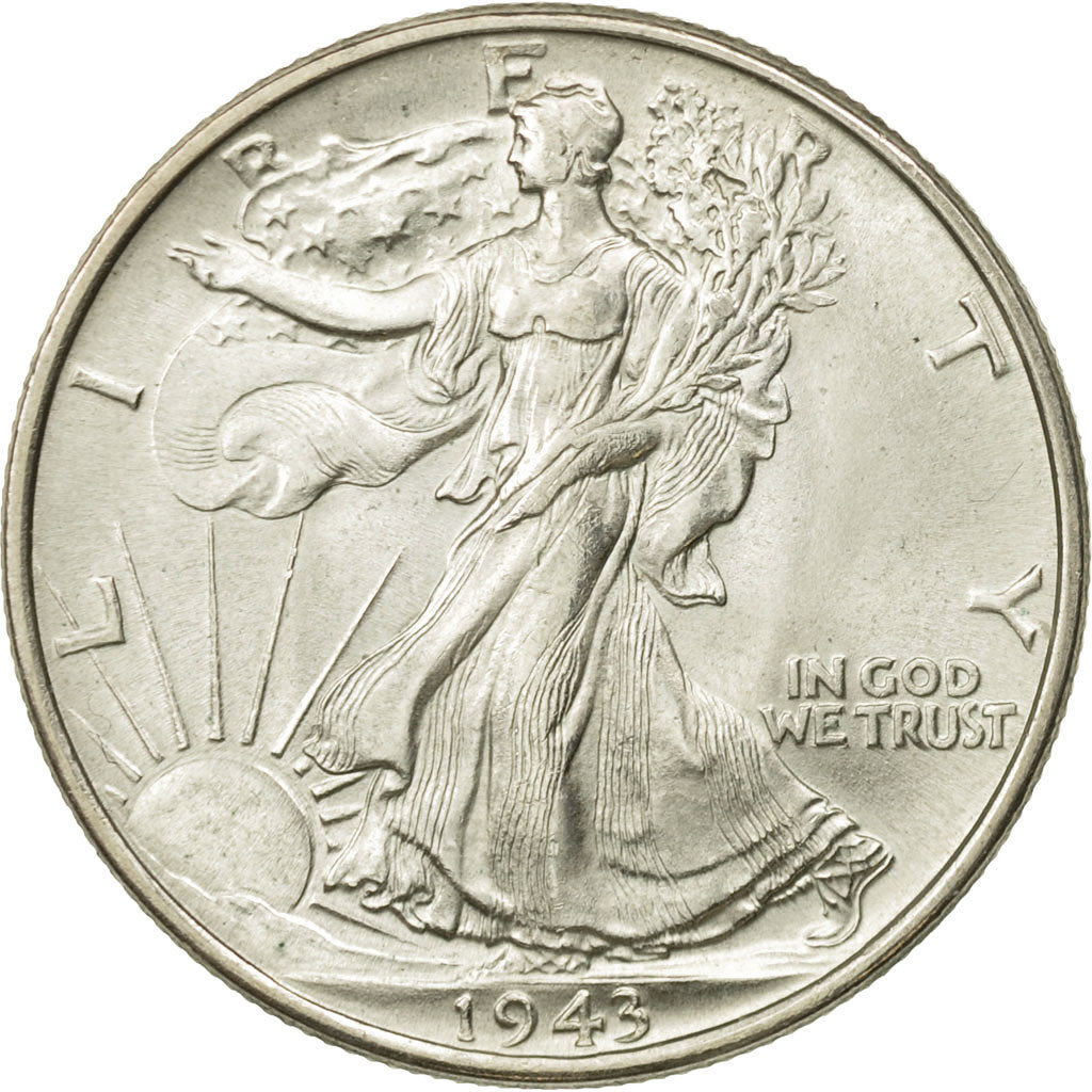 United States, Walking Liberty Half Dollar, 1943, Philadelphia, KM 142