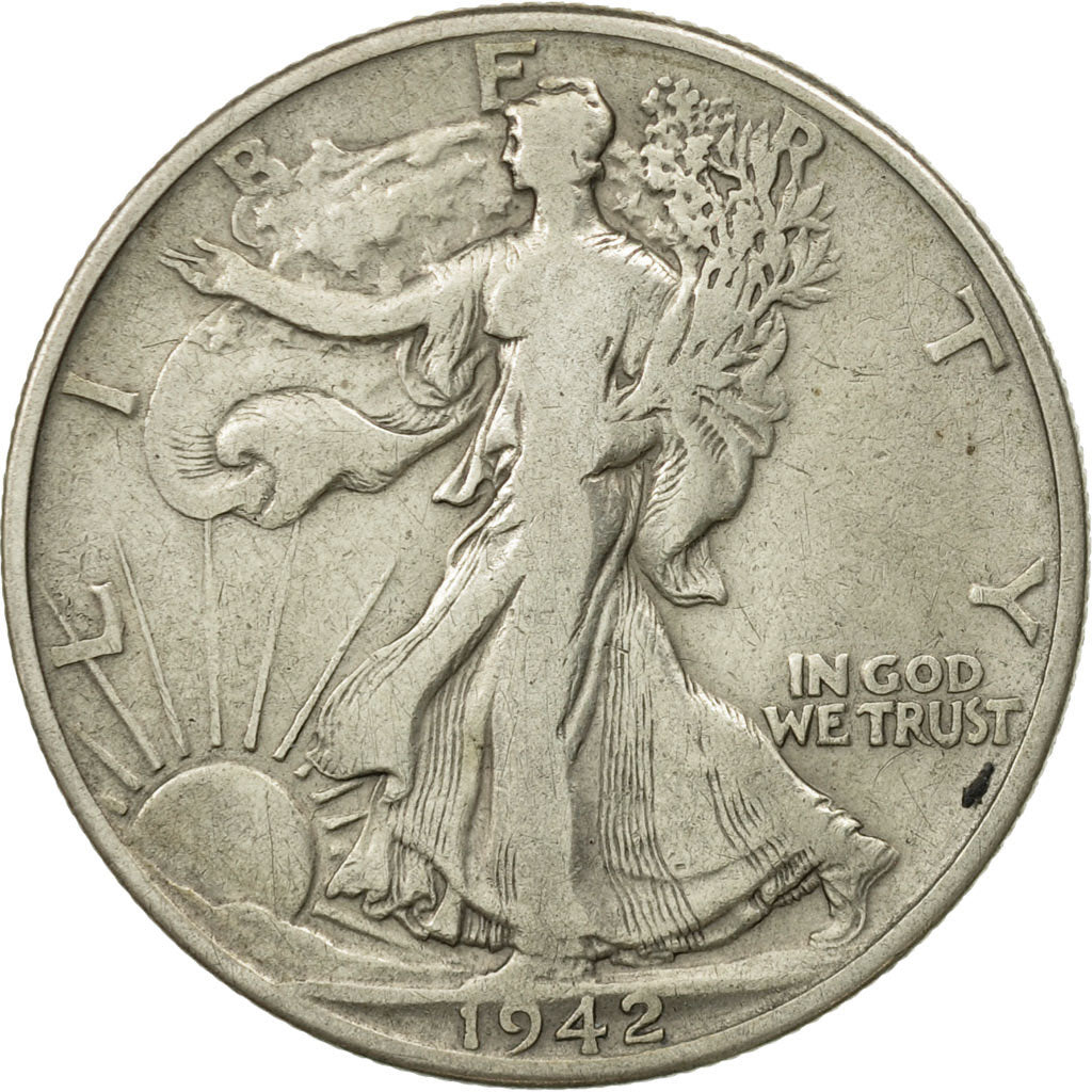United States, Walking Liberty Half Dollar, 1942, Denver, KM 142