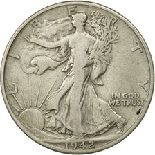 United States, Walking Liberty Half Dollar, 1942, Denver, KM 142