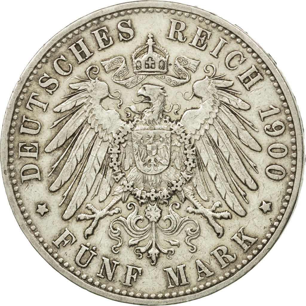 German States, HAMBURG, 5 Mark, 1900, Hamburg, EF(40-45), Silver, KM:610