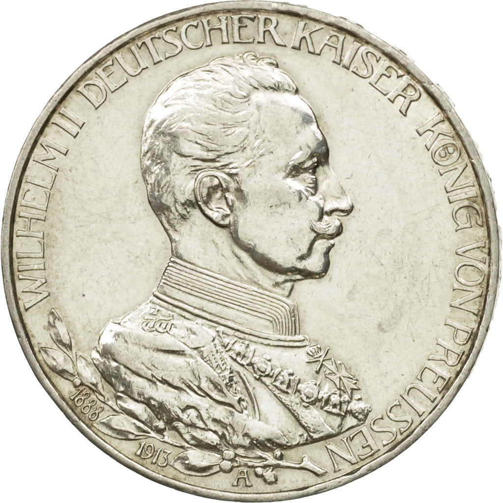 Etats allemands, PRUSSIA, Wilhelm II, 3 Mark, 1913, Berlin, TTB+, Argent, KM:535