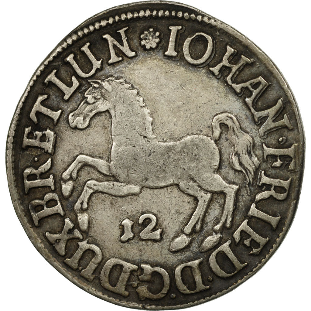 Estados alemanes, BRUNSWICK-LUNEBURG-CALENBERG, 12 Mariengroschen, 1672, KM 123
