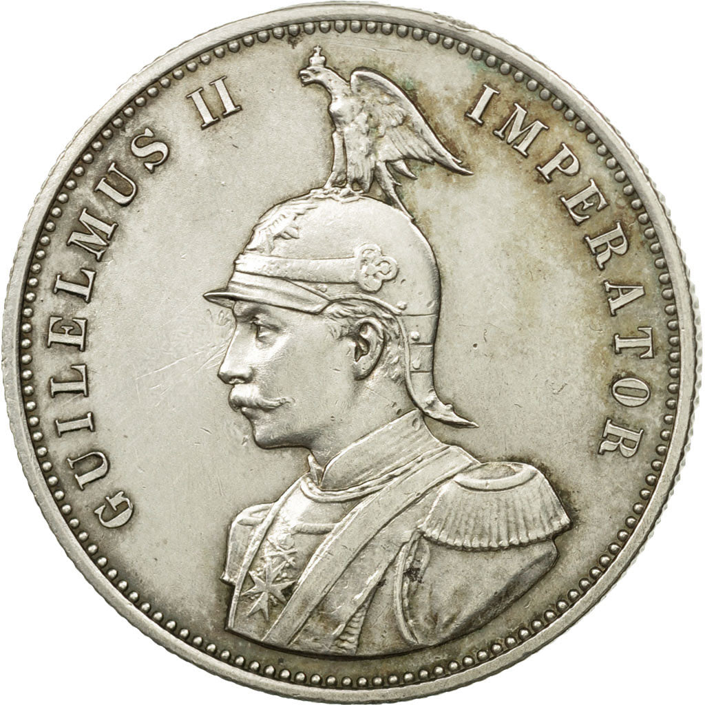 GERMAN EAST AFRICA, Wihelm II, Rupie, 1890, AU(50-53), Silver, KM:2
