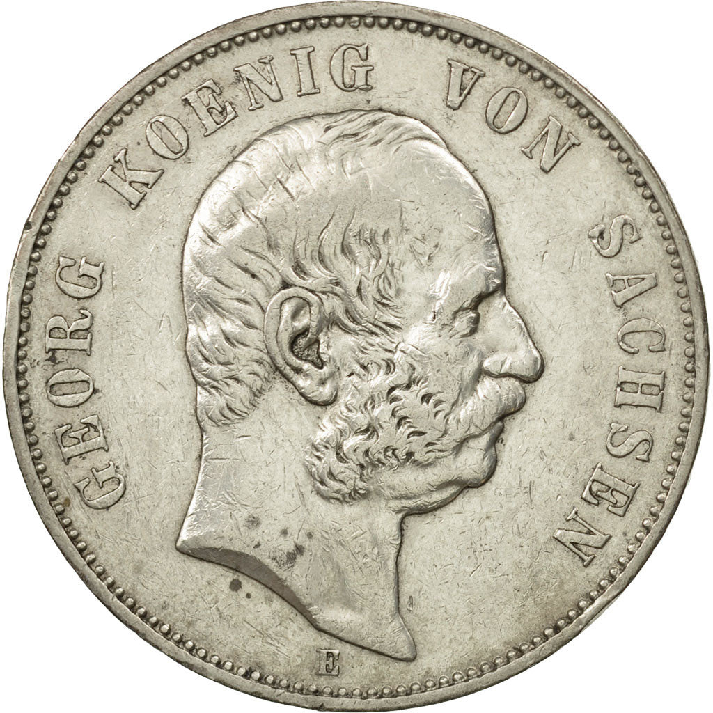 German States, SAXONY-ALBERTINE, Georg, 5 Mark, 1903, Muldenhütten, KM 1258