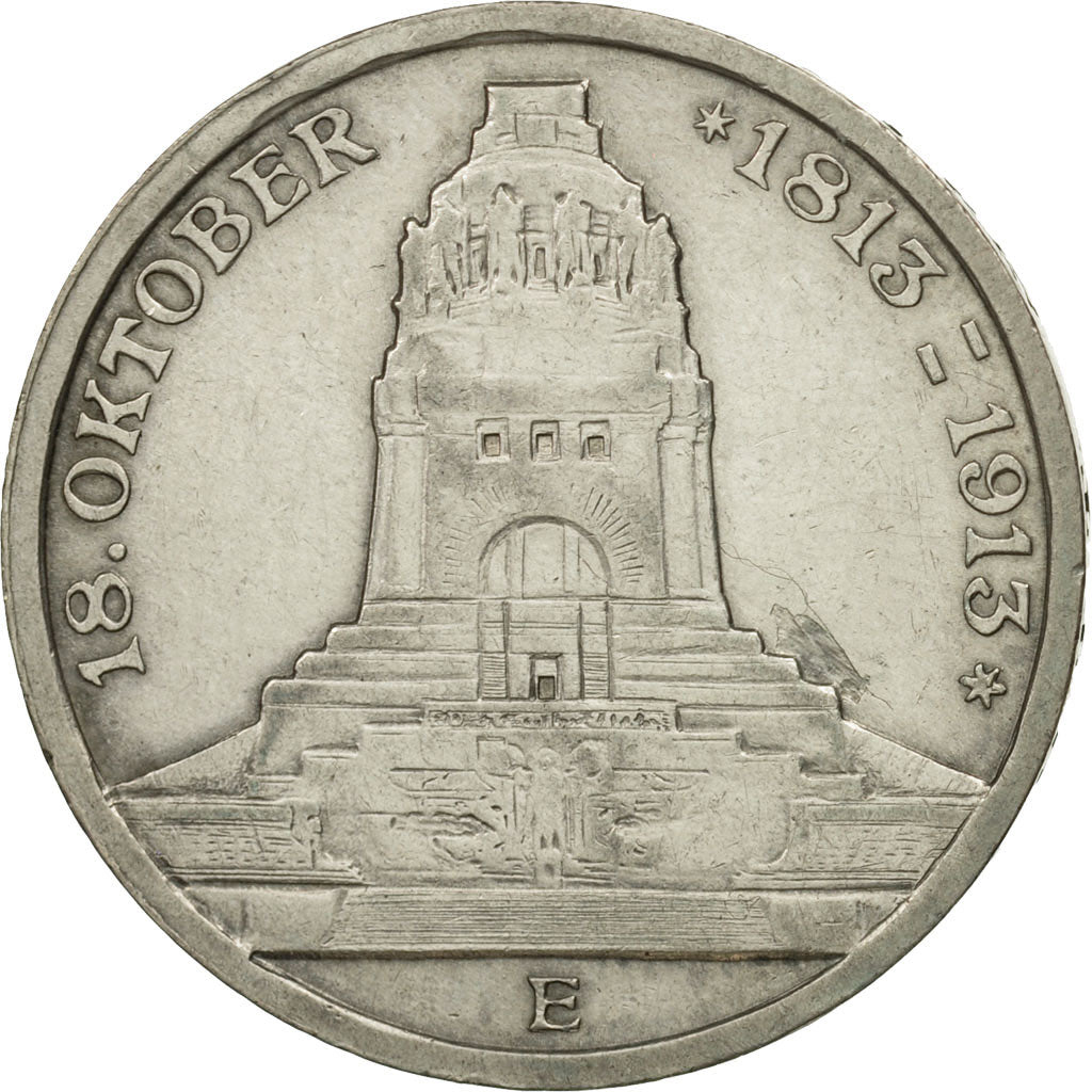 German States, SAXONY-ALBERTINE, Friedrich August III, 3 Mark, 1913, KM 1275