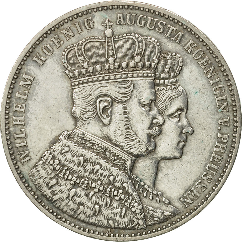 German States, PRUSSIA, Wilhelm I, Thaler, 1861, Berlin, AU(50-53), KM 488