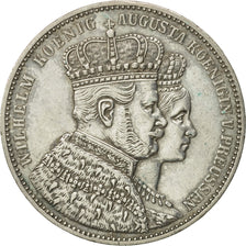 German States, PRUSSIA, Wilhelm I, Thaler, 1861, Berlin, AU(50-53), KM 488