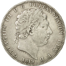 Coin, Great Britain, George III, Crown, 1819, EF(40-45), Silver, KM:675