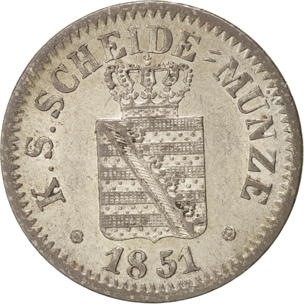German States, SAXONY-ALBERTINE, Neu-Groschen, 10 Pfennige 1851, KM:1159
