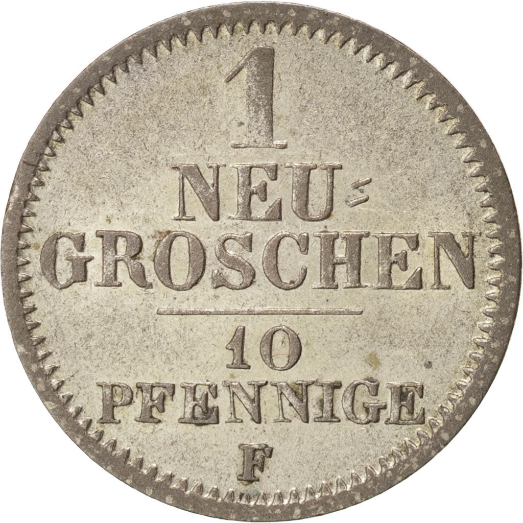 German States, SAXONY-ALBERTINE, Neu-Groschen, 10 Pfennige 1851, KM:1159