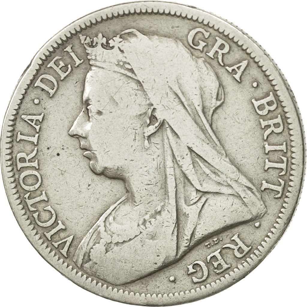 Great Britain, Victoria, 1/2 Crown, 1900, VF(20-25), Silver, KM:782